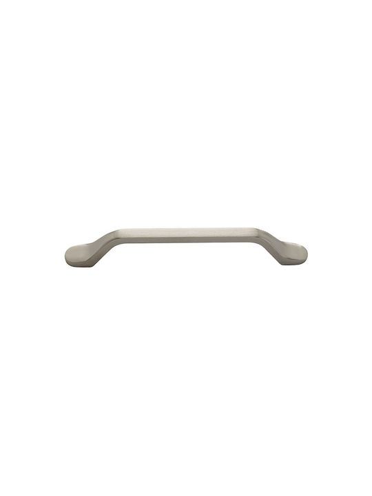 Viometale Möbelgriff aus Metall Nickel Matt mit Lochabständen 128mm 05.85-128.59
