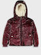 Kids Quilted Short Jacket with Lining & Hood Burgundy
