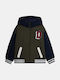 Kids Casual Short Coat with Hood Blue