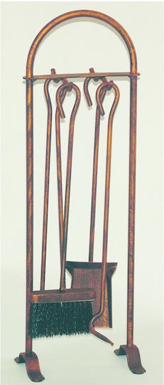 Metallotechniki Fireplace Tool Set With Bronze Stand Holder