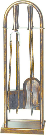 Metallotechniki Kaminwerkzeug-Set mit Bronze-Kaminbesteck-Set
