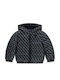 Kids Quilted Short Hooded Blue Jacket