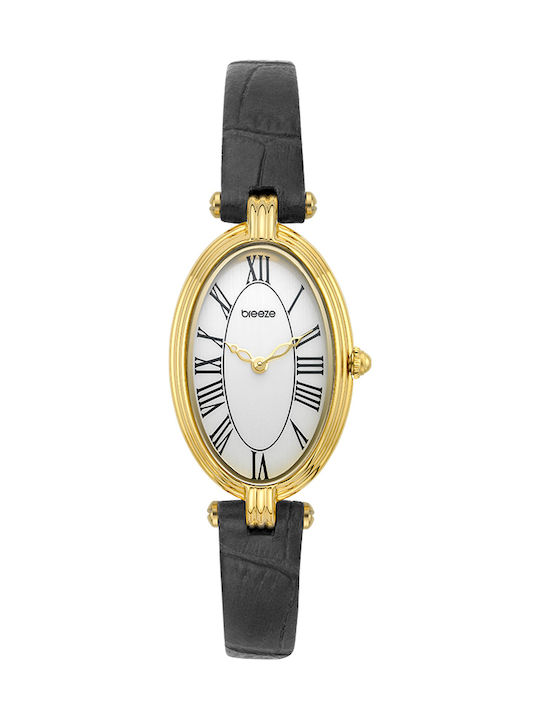 Breeze Digital/Analog Women's Battery Watch with Black Leather Strap