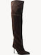 Braune Damenstiefel Draped Slim Line Stiletto Absatz