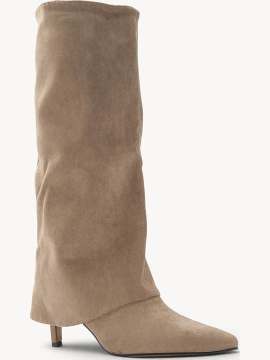 Μπεζ Suede Μπότες Minimal Cape Design Κ Kitten ...