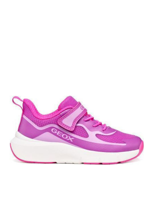 Geox Παιδικά Sneakers Ανατομικά με Σκρατς Μωβ