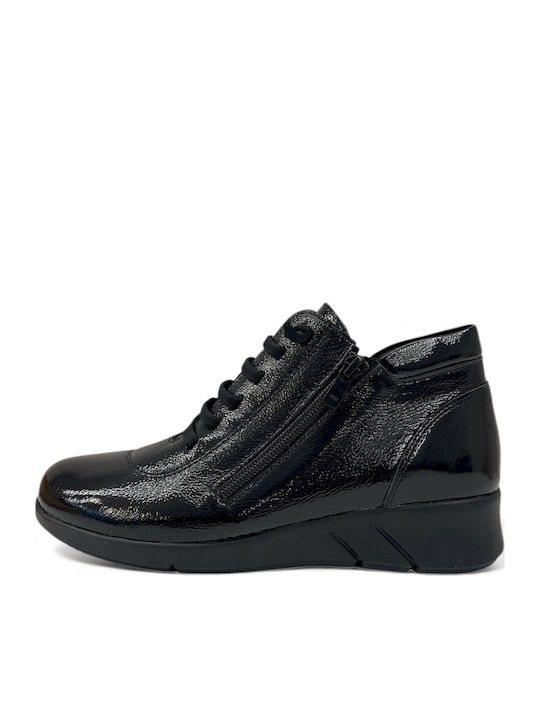 Ragazza Leder Damen Stiefeletten Schwarz