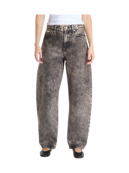 Мъжки дънков панталон Cropped Relaxed Fit Black Toba