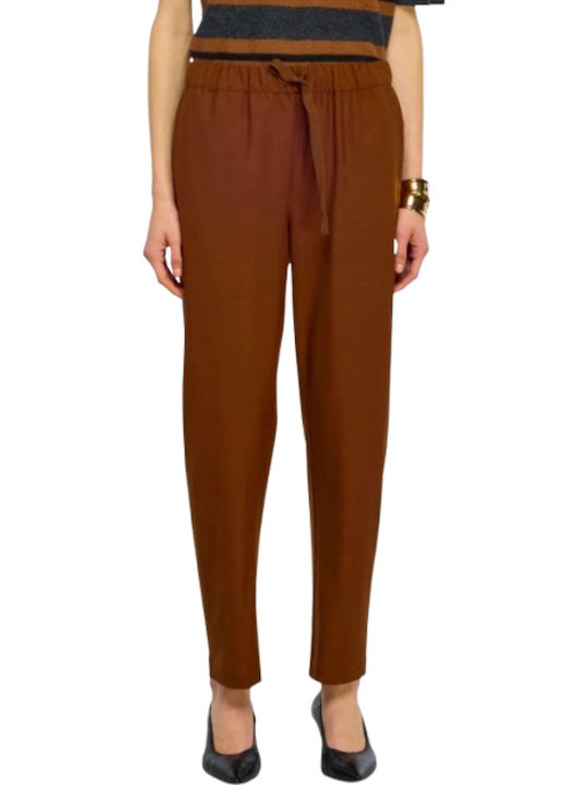 Women's Fabric Trousers Brown
