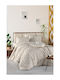 Mc Decor Zebra Super-Double Bed Sheets Set 240x260cm Zebra Brown 4 Pieces