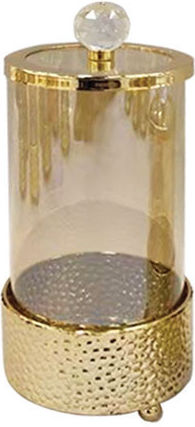 Marhome Marhome Metallische Süßigkeiten Gläser mit Deckel 11x11x22cm Gold