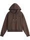 Long Women's Hooded Sweatshirt Brown