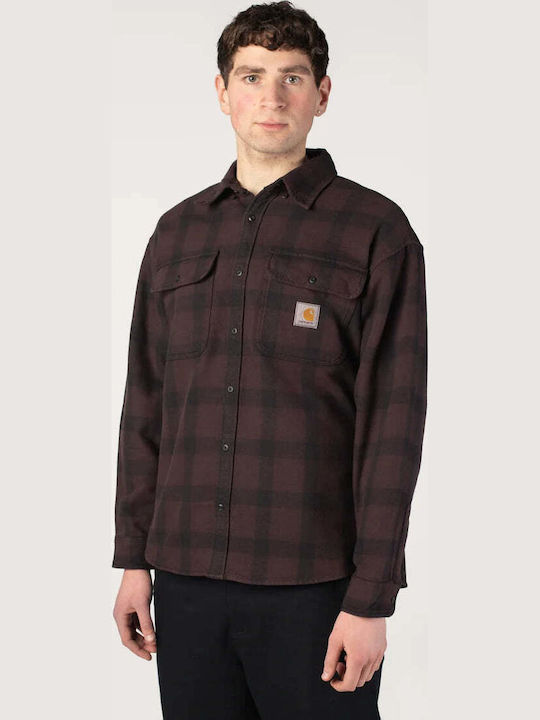Long Sleeve Shirt in Wide Fit Checked Brown