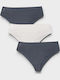 Βαμβακερά Ψηλόμεσα Γυναικεία Slip 3Pack Μαύρο/λευκό
