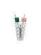Stor Minecraft Wasser Glas mit Strohhalm 480ml