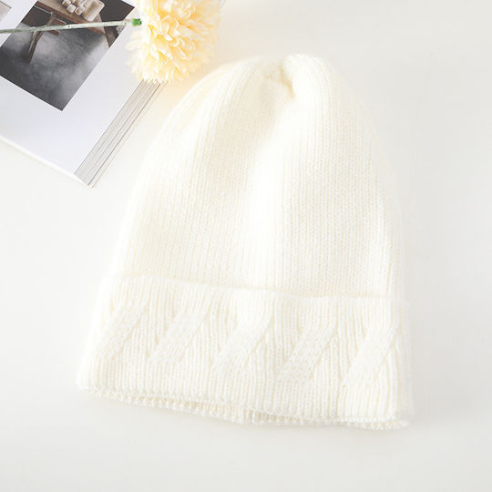 Beanie Unisex Strickmütze in Weiß