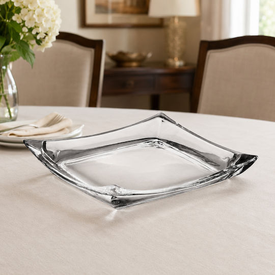 Galifas Square Glass Serving Platter 27x27cm