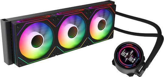ProGaming IceView 360 Wasserkühlung AIO CPU mit 3 Lüfterabmessung 120mm und ARGB Beleuchtung