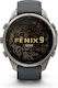 Garmin Fenix 9 Pro Titanium 47mm Αδιάβροχο Smartwatch με Παλμογράφο (Titanium with Graphite/Black Silicone Band)