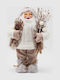 Dekorativer Beige Stoff Weihnachtsmann 30cm