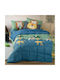 Nef-Nef Homeware Kinderbettdecke Einzel mit Mikrofaserfüllung Jungle Mania Grün/Blau 160x220cm