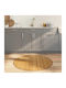 vidaXL Round Kitchen Mat with Non-Slip Backing Natural 100 cm