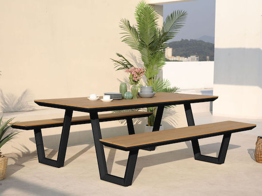 Picknicktisch aus Teak Grau 200x91cm