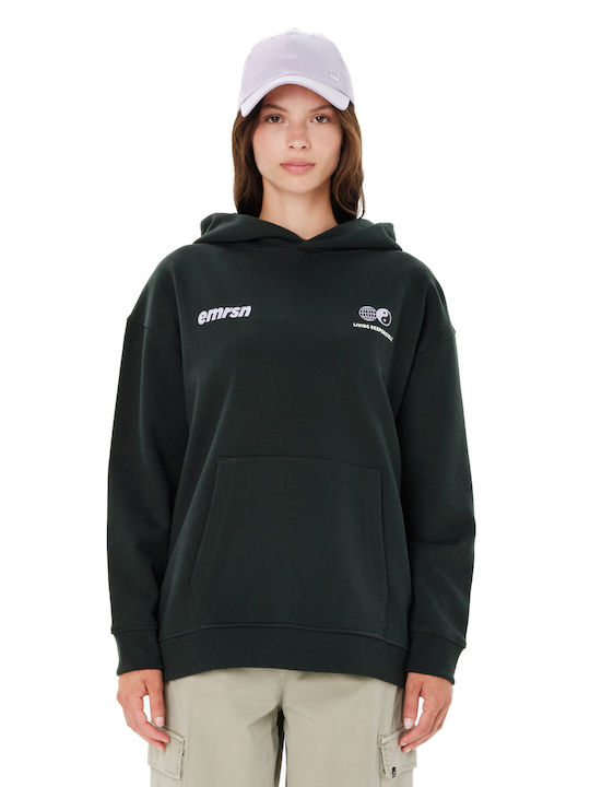 Long Women's Hooded Sweatshirt Black
