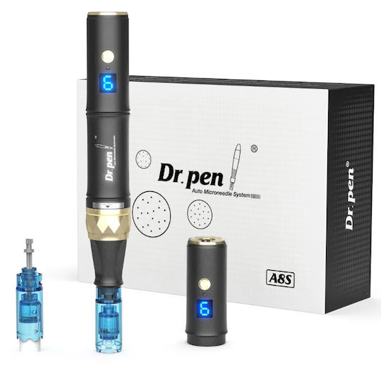 Dr Pen Dermapen A8s-w 10 Ersatzteile 12 Nadeln Nadelgröße 0,25 2,5 Mm 6 Geschwindigkeiten Kabellos