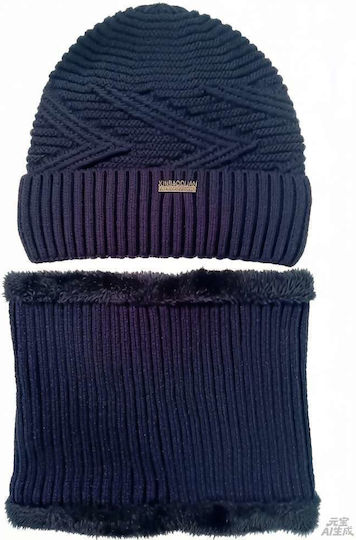 Beanie Unisex Strickmütze in Blau Farbe