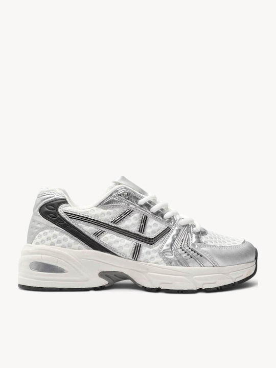 Ligglo Aσημί Retro Runner Sneakers Mesh Τεχνικά...