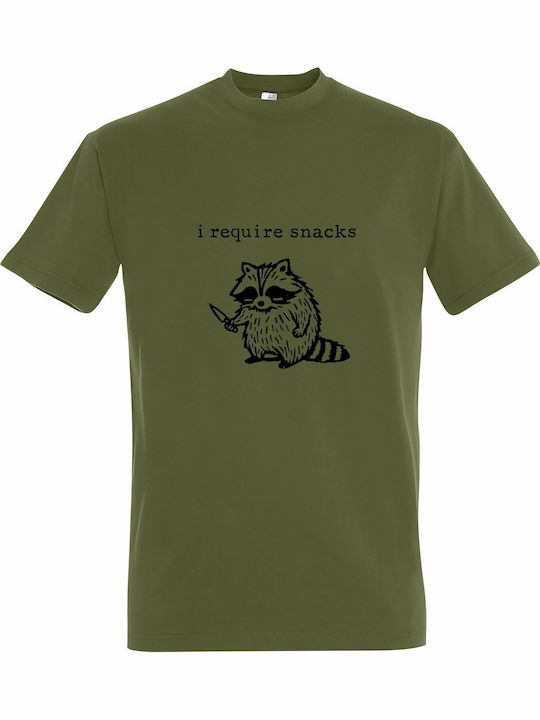 T-shirt Унисекс I Require Snacks Cute Angry Rac...