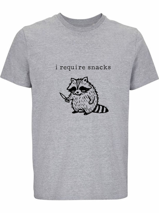 Тениска Унисекс I Require Snacks Cute Angry Rac...