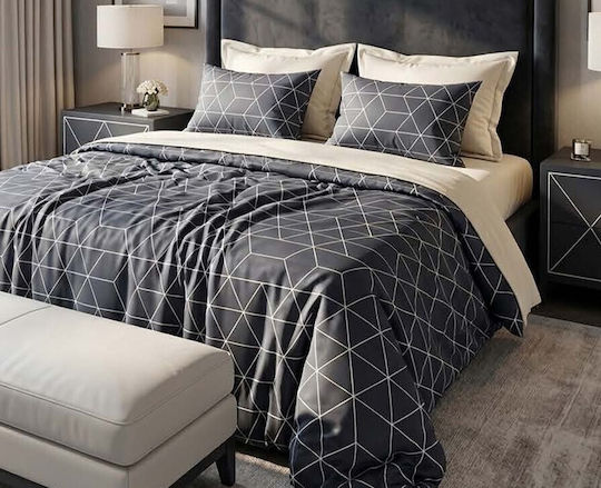 MayHome Cotton Duvet Cover Set 160x240cm Single With Pillowcase Geometric