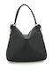 G14 Edgy Large Leather Women's Shoulder / Crossbody Bag Black