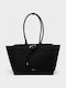 Monique Γυναικεία Τσάντα Ώμου Suede Black