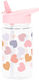 A Little Lovely Company Детски Комплект Бутилка от Пластмаса Тритан със Сламка Hearts 450ml