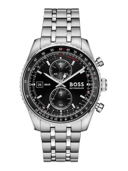 Boss Skytraveller Ανδρικό Ρολόι 44mm Χρονογράφο...
