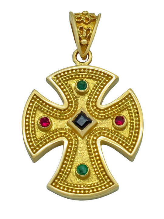 Savvas Design Vergoldeter Kreuz 18K Ohne Kette STΑ02231