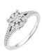 Einzelne Steine Ringe Rosa aus Weißgold 18K mit Diamant