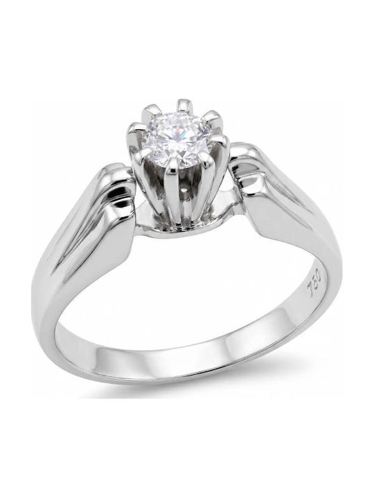 Einzelner Stein aus Weißgold 18K mit Diamant
