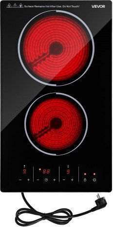 Domino Ceramic Autonomous Cooktop with Lock Mode 30x52cm
