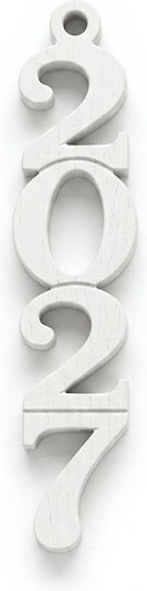 Holzhandwerksdekoration Stehendes 2027 Weiß 10 Stücke 4x0.8cm Glücksbringer Weihnachten Dekorationen