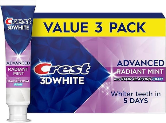 Crest 3d White Radiant Mint Οδοντόκρεμα για Λεύκανση , Πλάκα & Τερηδόνα 93gr