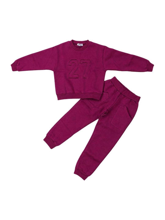 Kids Tracksuit Set Magenta 2 Pieces