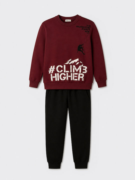 Nek Kids Wear Kids Sweatpants Set Burgundy