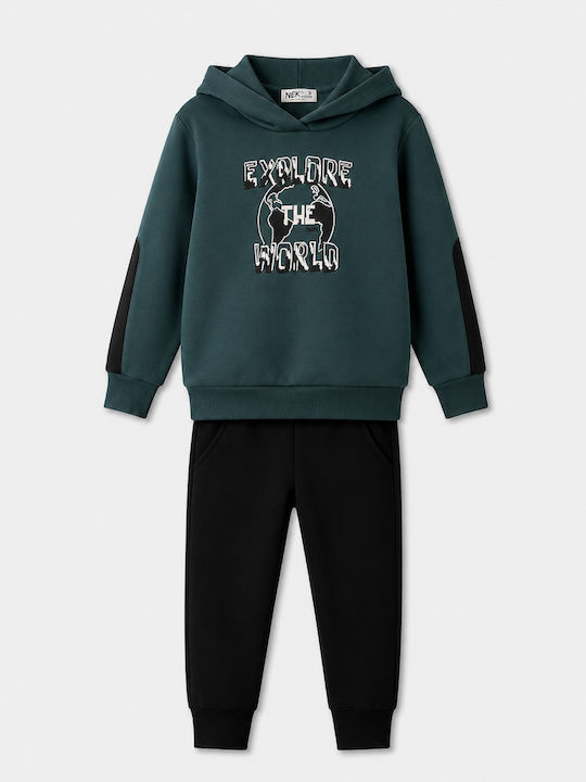 Nek Kids Wear Kids Sweatpants Set Petrol Blue