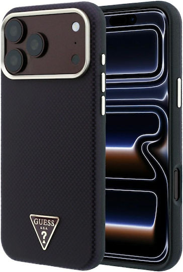 Калъф Guess Kevlar Triangle Logo Magsafe за iPhone 18 Pro 17 Pro Бордо