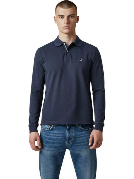 Nautica Polo Μπλούζα Μακρυμάνικη Μπλε