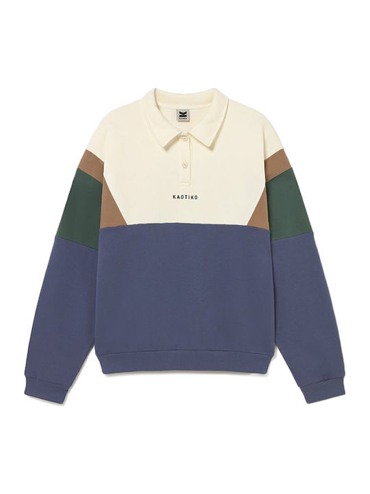 Polo Long Sleeve Blouse Ivory Brown Green Blue